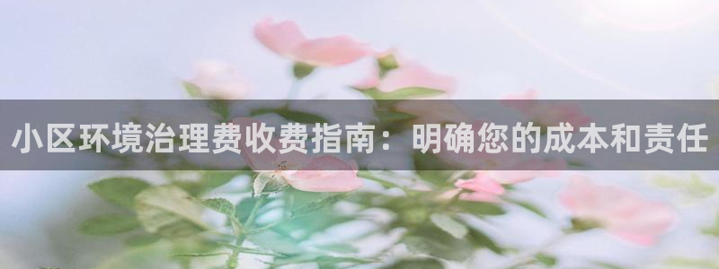 凯发k8娱乐官网手机端|小区环境治理费收费指南：明确您的成本和责任